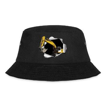 Bagger buddelt sich durchs T-Shirt - Bucket Hat - Schwarz - Vorne - Lela (165cm)