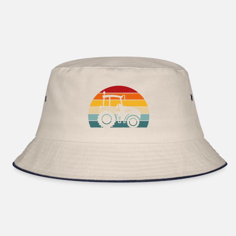 Retro t-shirt tractor for farmer tractor Bucket Hat