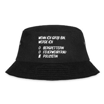 Ich werde Polizistin - Bucket Hat - Schwarz - Vorne - Lela (165cm)