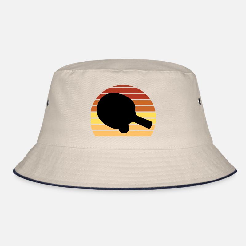 Vintage Sunset Racket Table Tennis Ping-pong Bucket Hat