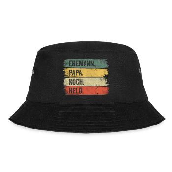 Ehemann Papa Koch Held Vatertag Bester Papa - Bucket Hat - Schwarz - Vorne - Lela (165cm)