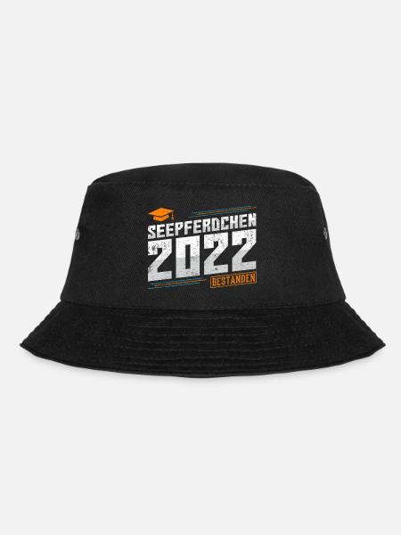 Seepferdchen 2022 bestanden Prüfung Abzeichen - Bucket Hat - Schwarz