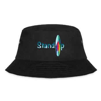 Stand up paddling lettering with paddle board - Bucket Hat - black - Front - Lela (165cm)