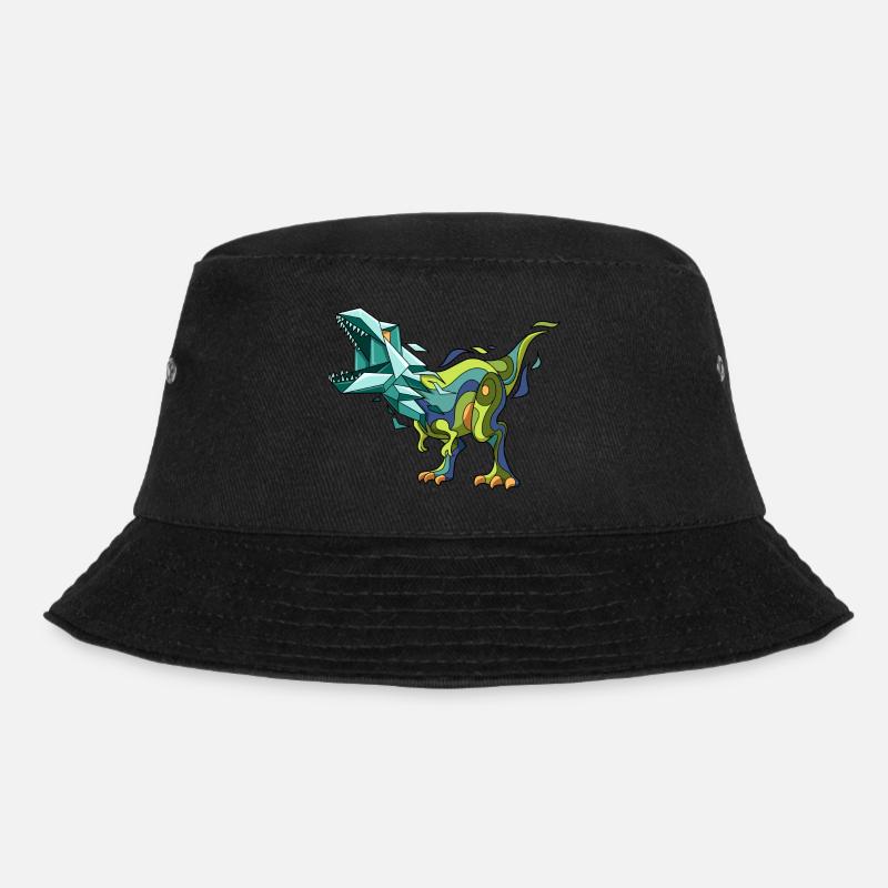 Dinosaurier Dino Abstrakt T-Rex - Bucket Hat - Schwarz