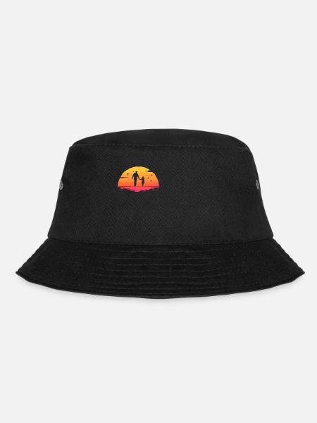 sunrise dad and daughter gift father and daughter - Bucket Hat - black