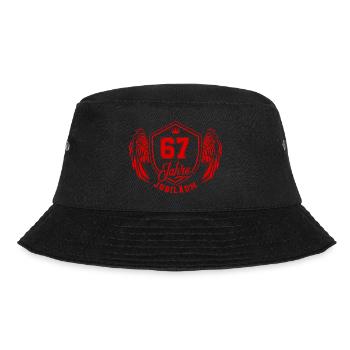 67 Zahl Wappen - Bucket Hat - Schwarz - Vorne - Lela (165cm)