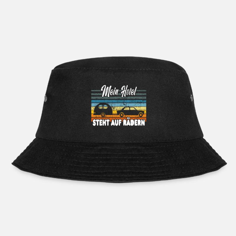 Mein Hotel steht auf Rädern - Wohnwagen Camping - Bucket Hat - Schwarz