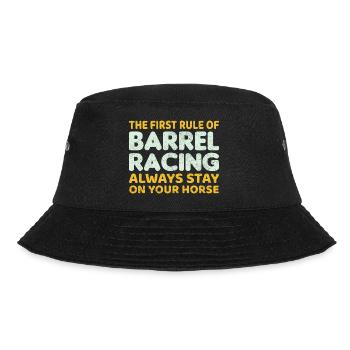 Barrel Racer Reiten Racing Rodeo Lustig - Bucket Hat - Schwarz - Vorne - Lela (165cm)