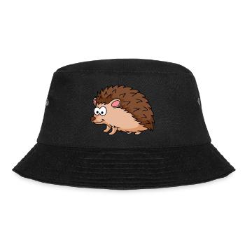 Hedgehog Comic Animal - Bucket Hat - black - Front - Lela (165cm)