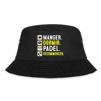 Manger, dormir, padel, recommencer | Logo Padel - Bob - noir - Devant - Lela (165cm)
