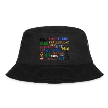 Wörter Sverige - Bucket Hat - Schwarz - Vorne - Lela (165cm)