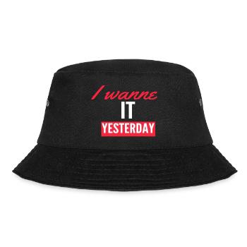 Ich will es gestern - Bucket Hat - Schwarz - Vorne - Lela (165cm)