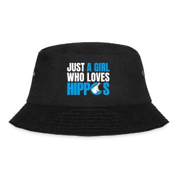JUST A GIRL WHO LOVES HIPPOS - Bucket Hat - black - Front - Lela (165cm)