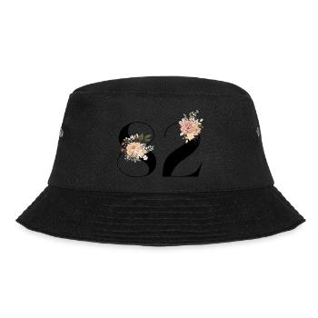 82nd Anniversary Flowers (Gift of 82 years) - Bucket Hat - black - Front - Lela (165cm)