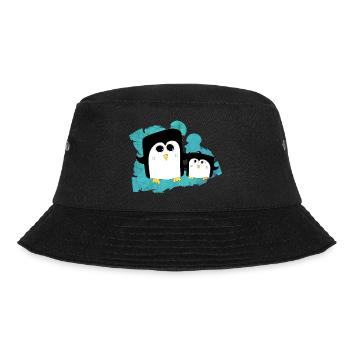 Pinguin Geschwister - Bucket Hat - Schwarz - Vorne - Lela (165cm)