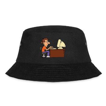 pc man desk office home office civil servant job - Bucket Hat - black - Front - Lela (165cm)