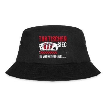 Doppelkopf taktischer Sieg Kartenspiel - Bucket Hat - Schwarz - Vorne - Lela (165cm)
