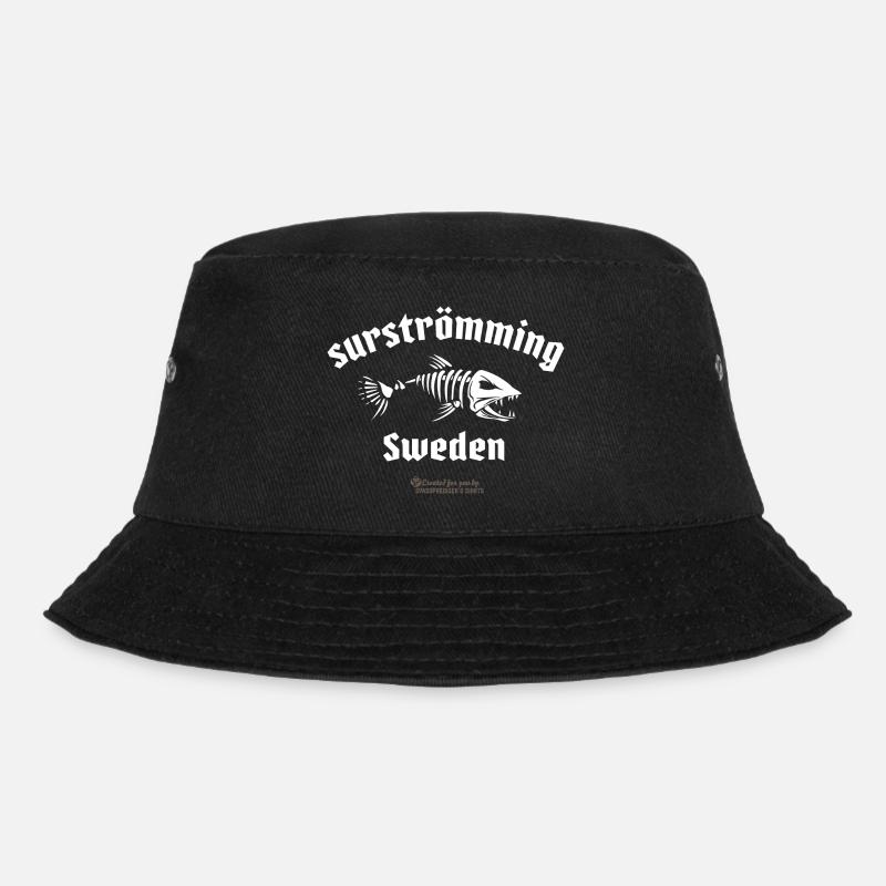 Surströmming Sweden skeletonized herring - Bucket Hat - black