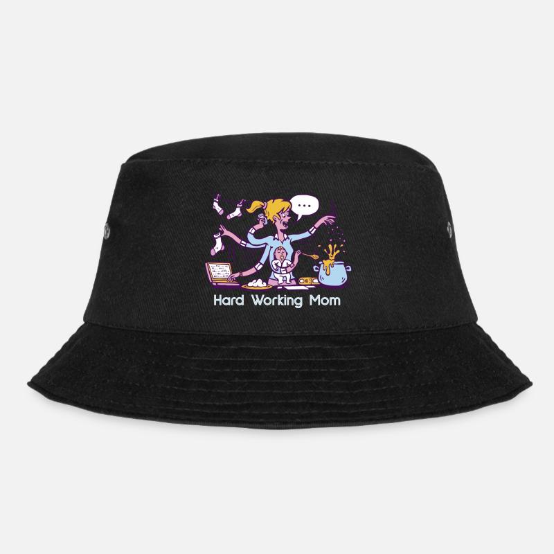 Hard working Mum - Tausendsassa Mama - Bucket Hat - Schwarz