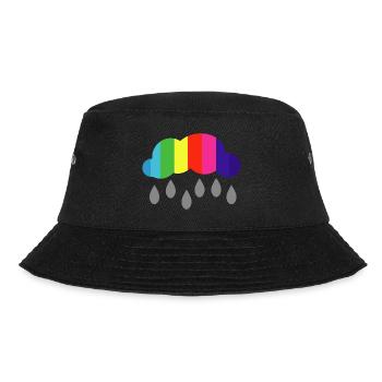 Wolke Regen Regenbogen Farben Geschenkidee - Bucket Hat - Schwarz - Vorne - Lela (165cm)