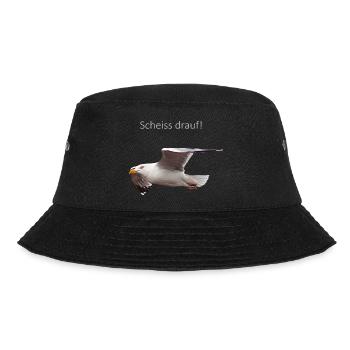 Möwe im Flug Spruch - Bucket Hat - Schwarz - Vorne - Lela (165cm)