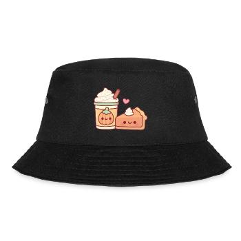 Cute Pumpkin Spice Latte And Pumpkin Pie - Bucket Hat - black - Front - Lela (165cm)
