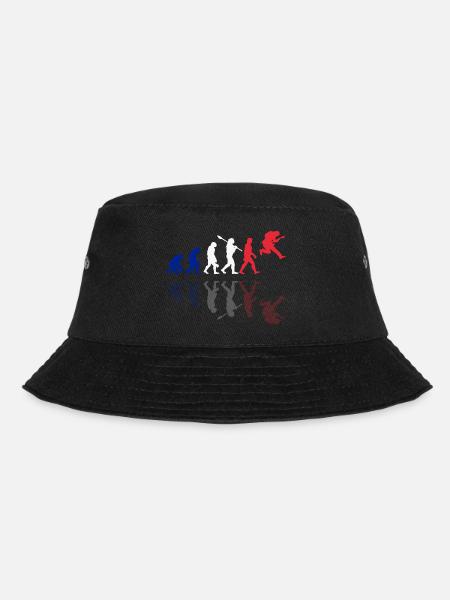 Human Evolution Guitar Band Retro Vintage French - Bucket Hat - black