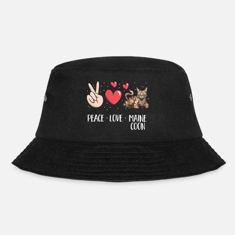 Maine Coon Katze - Bucket Hat - Schwarz