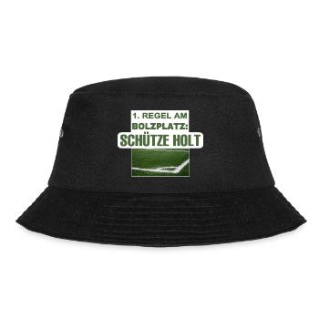 1. Regel am Bolzplatz: Schütze holt - Bucket Hat - Schwarz - Vorne - Lela (165cm)