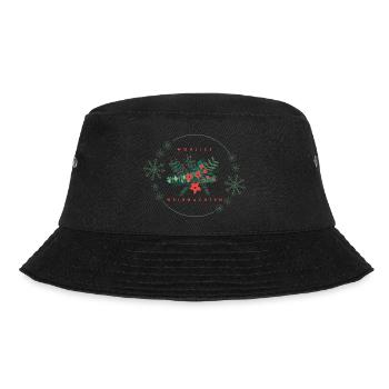 Wohlige Weihnachten florales Weihnachtsdesign - Bucket Hat - Schwarz - Vorne - Lela (165cm)