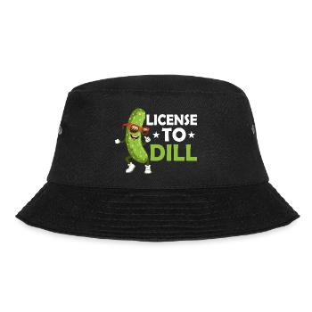 License To Dill Cucumber Pickle - Bucket Hat - Schwarz - Vorne - Lela (165cm)