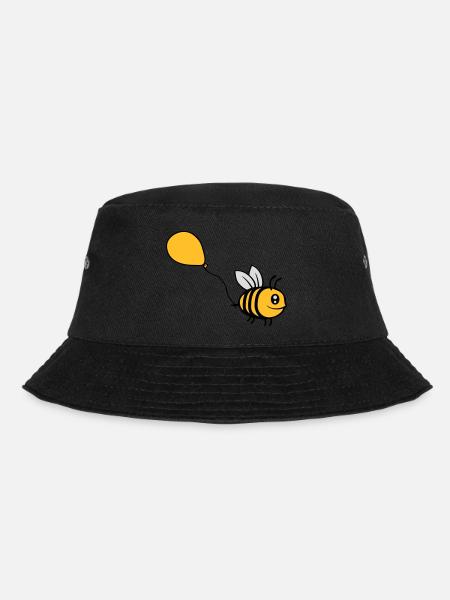 Glückliche Luftballon Biene Comic - Bucket Hat - Schwarz