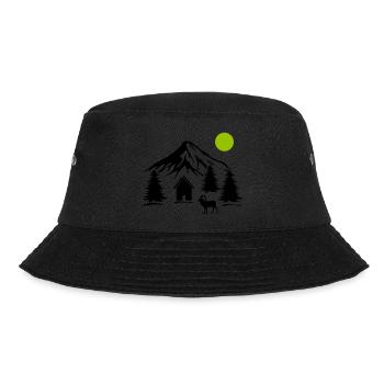 Berge Natur - Bucket Hat - Schwarz - Vorne - Lela (165cm)