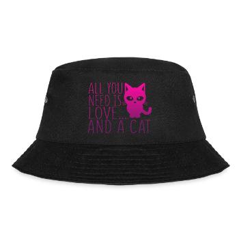 All You Need is Love and a Cat T-Shirt + MORE! - Bucket Hat - black - Front - Lela (165cm)