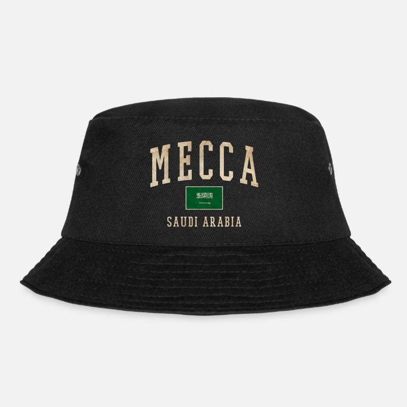 Mecca Saudisches Retro-Emblem - Bucket Hat - Schwarz
