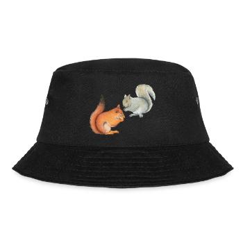 Funny squirrels - Bucket Hat - black - Front - Lela (165cm)