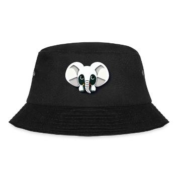 Kleiner Elefant Cartoon niedlich Abenteuer 11 - Bucket Hat - Schwarz - Vorne - Lela (165cm)