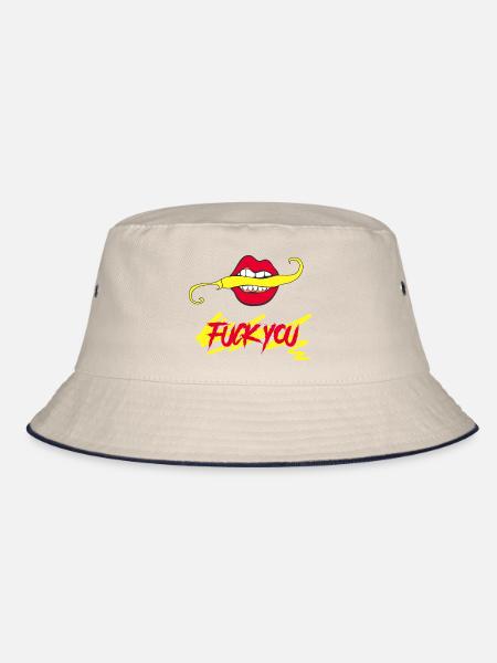 Fick dich - Bucket Hat - Natur/Navy - Vorne