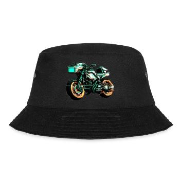 Motorcycle in 8 bit as vector graphics for bikers - Bucket Hat - black - Front - Lela (165cm)