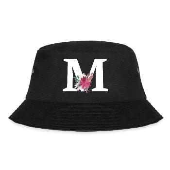 Buchstabe m blumig - Bucket Hat - Schwarz - Vorne - Lela (165cm)