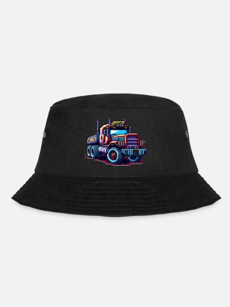 Pixel Truck No. 3 - Bucket Hat - black