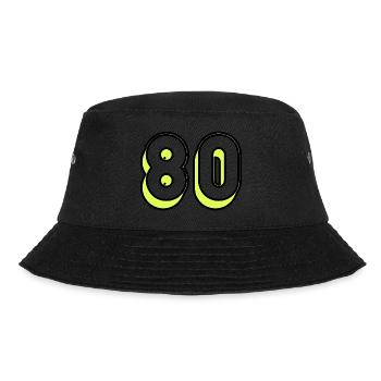80 JAHRE. 80-JÄHRIGES JUBILÄUM. GEBURTSTAG 80 JAHRE. 80 - Bucket Hat - Schwarz - Vorne - Lela (165cm)