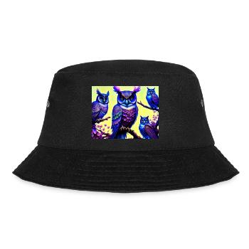 Owl - Bucket Hat - black - Front - Lela (165cm)