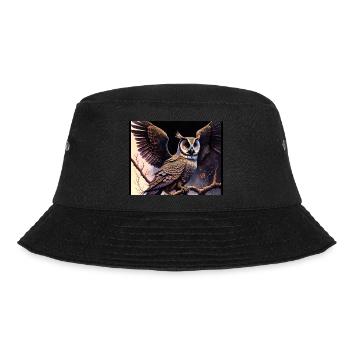 Owl - Bucket Hat - black - Front - Lela (165cm)