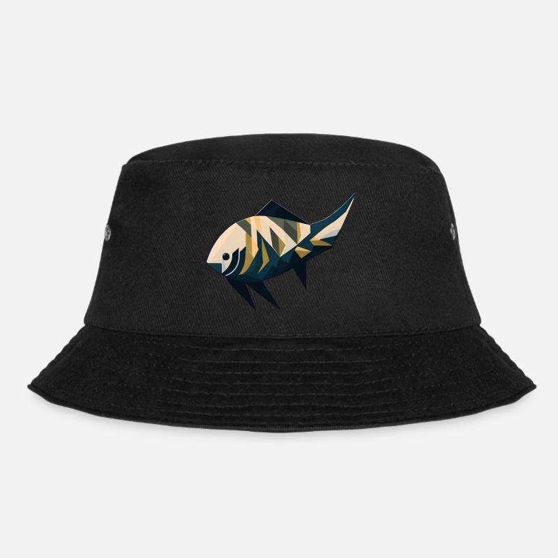Minimalistic Fish - Bucket Hat - black