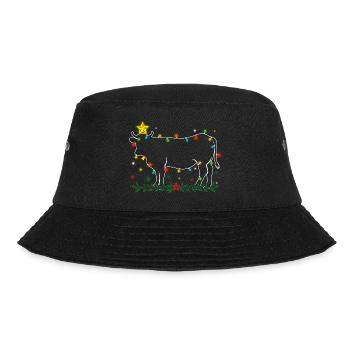 Cow Tree Farmer Vintage Christmas Tree Xmas Reinde - Bucket Hat - Schwarz - Vorne - Lela (165cm)