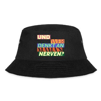 Und Wer Denkt An Mama's Nerven? Geschenk für Mama - Bucket Hat - Schwarz - Vorne - Lela (165cm)