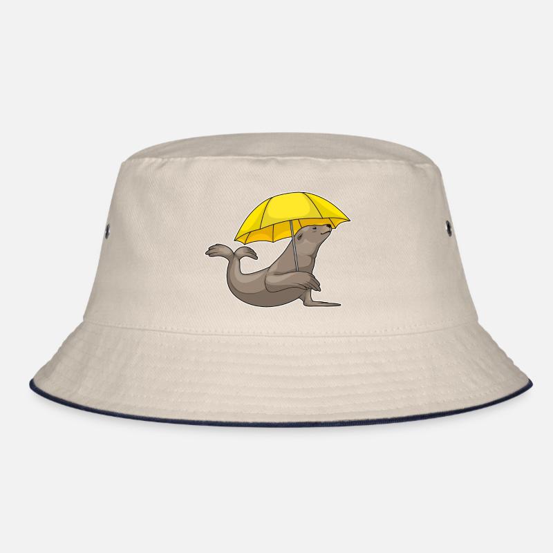 Seehund Regenschirm Bucket Hat