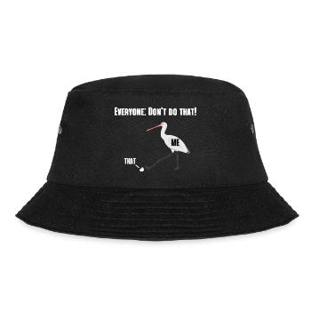 Lustiges Pelikan Tierliebhaber Spaß Geschenk - Bucket Hat - Schwarz - Vorne - Lela (165cm)