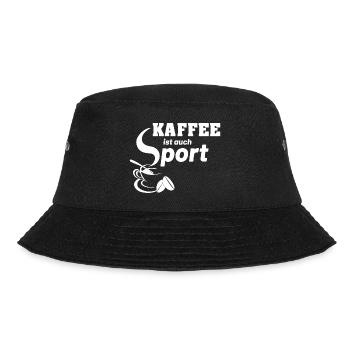 Kaffee ist auch Sport weiss - Bucket Hat - Schwarz - Vorne - Lela (165cm)